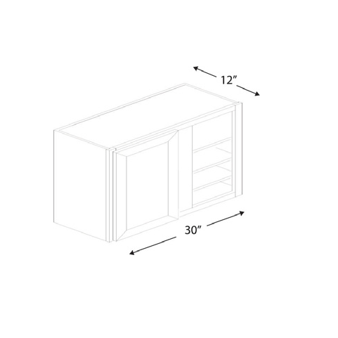 Blue Valley Cabinets 30" x 30" x 12" Wall Blind Corner Cabinet With 1 Door (MS-WBC3030)