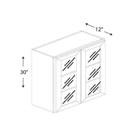 Blue Valley Cabinets 30" x 30" x 12" Wall Cabinet Frosted Glass Door Only (WHS-W3030GD)