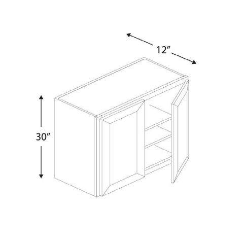 Blue Valley Cabinets 30" x 30" x 12" Wall Cabinet With 2 Door (DW-W3030)