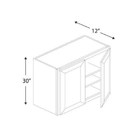 Blue Valley Cabinets 30" x 30" x 12" Wall Cabinet With 2 Door (SG-W3030)