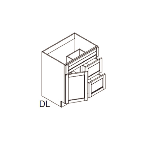 Blue Valley Cabinets 30" x 35" x 21" Vanity Sink Cabinet Combo 2 Left Drawers (DW-VSD3021DL)