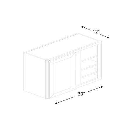Blue Valley Cabinets 30" x 36" x 12" Wall Blind Corner Cabinet With 1 Door (WHS-WBC3036)