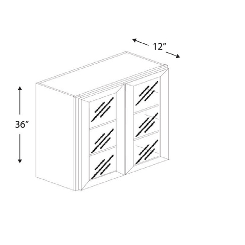 Blue Valley Cabinets 30" x 36" x 12" Wall Cabinet Frosted Glass Door Only (ESS-W3036GD)