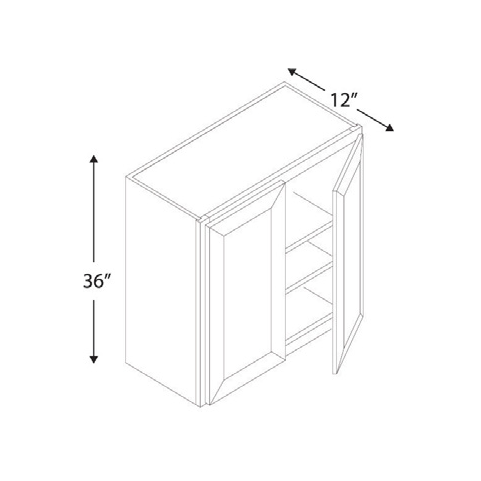 Blue Valley Cabinets 30" x 36" x 12" Wall Cabinet With 2 Door (MS-W3036)