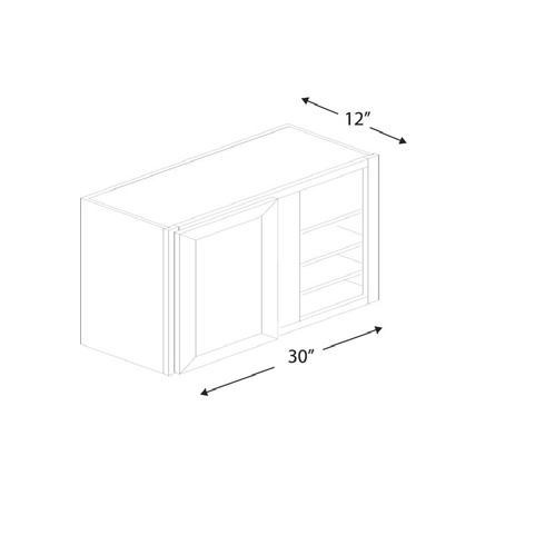 Blue Valley Cabinets 30" x 42" x 12" Wall Blind Corner Cabinet With 1 Door (ESS-WBC3042)