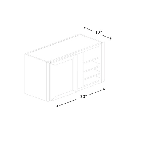 Blue Valley Cabinets 30" x 42" x 12" Wall Blind Corner Cabinet With 1 Door (MS-WBC3042)