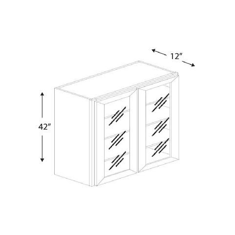 Blue Valley Cabinets 30" x 42" x 12" Wall Cabinet Frosted Glass Door Only (MS-W3042GD)