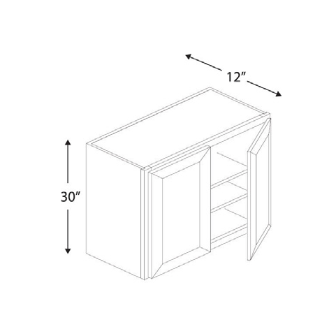 Blue Valley Cabinets 33" x 30" x 12" Wall Cabinet With 2 Door (WHS-W3330)