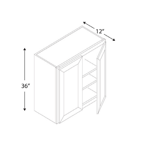 Blue Valley Cabinets 33" x 36" x 12" Wall Cabinet With 2 Door (DW-W3336)