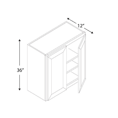 Blue Valley Cabinets 33" x 36" x 12" Wall Cabinet With 2 Door (WHS-W3336)