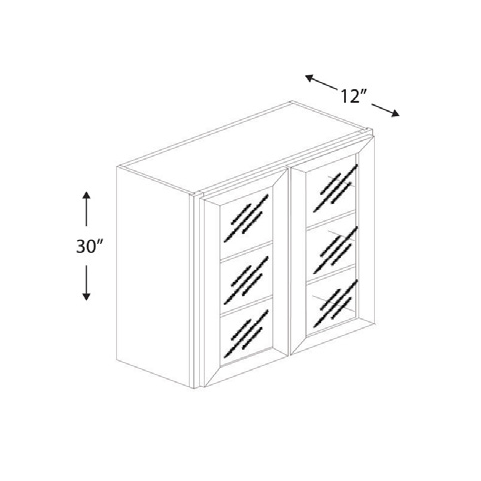 Blue Valley Cabinets 36" x 36" x 12" Wall Cabinet Frosted Glass Door Only (MS-W3630GD)