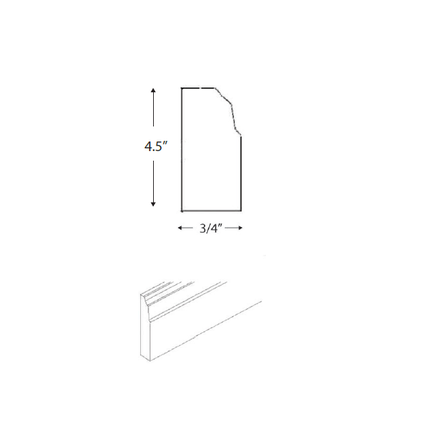 Blue Valley Cabinets 4" x 96" Base Molding (SG-BM8)