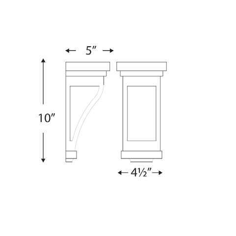 Blue Valley Cabinets 5" x 10" x 5" Shaker Small Corbel (GRS-SSC410)