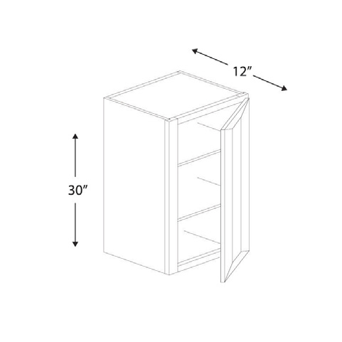 Blue Valley Cabinets 9" x 30" x 12" Wall Cabinet With 1 Door (GRS-W0930)