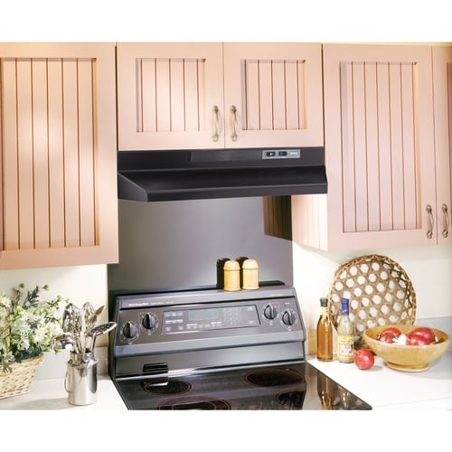 Broan F403623 36" 30 Max Blower CFM Black Convertible Under-Cabinet Range Hood