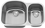 C-Tech-I Dual 70/30 Bowl 31" Stainless Steel Kirchen Sink by Chemcore Industries