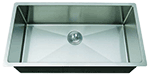 C-Tech-I Large Single Rounded Inside Corners 33" Stainless Steel Farmhouse Sink by Chemcore Industries