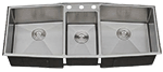 C-Tech-I Triple Bowl Rounded Inside Corners 48" Stainless Steel Farmhouse Sink by Chemcore Industries