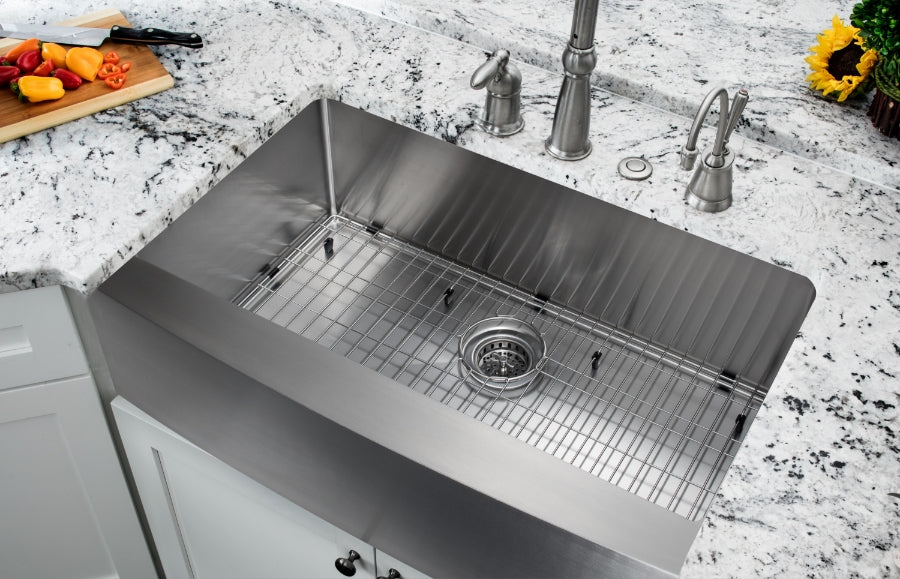 Cahaba CAHCA231SB32 33" Stainless Steel Micro Radius Single Bowl Apron Front Kitchen Sink