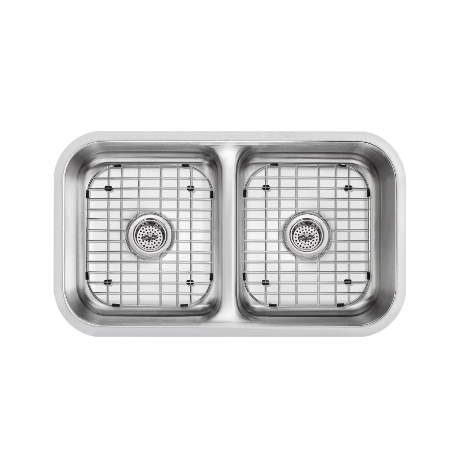 Cahaba CAHCASS18UM32DBL 33" Stainless Steel 50/50 Standard Radius Double Bowl - Low Divider Kitchen Sink