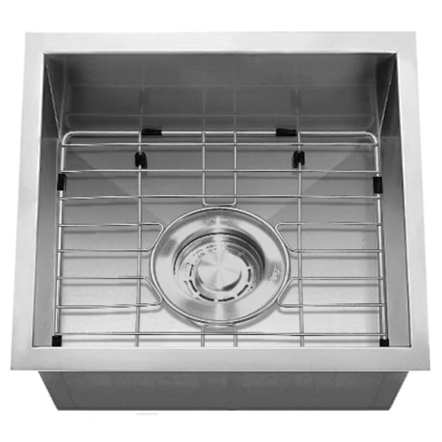 Cahaba CAHCASS1616UMSB-Z 16" Stainless Steel Zero Radius Single Bowl Square Bar Sink