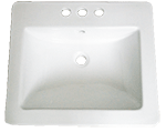 Continental LEDGE 3-HOLE 21" White Ceramic Kitchen Sink by Chemcore Industries
