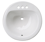 Continental ROTUNDA 19" White Ceramic Kitchen Sink by Chemcore Industries