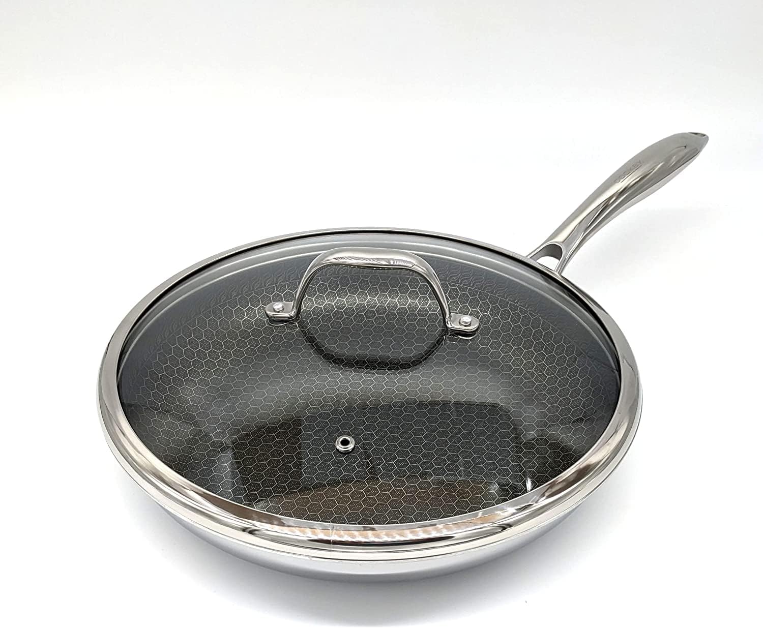 12 Hybrid Stainless Steel Nonstick Covered Frying Pan