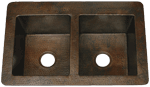 Copper Potter HAMMERED 50-50 36" Farmhouse Sink by Chemcore Industries