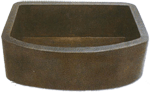 Copper Potter HAMMERED Rounded Front 36" Farmhouse Sink by Chemcore Industries