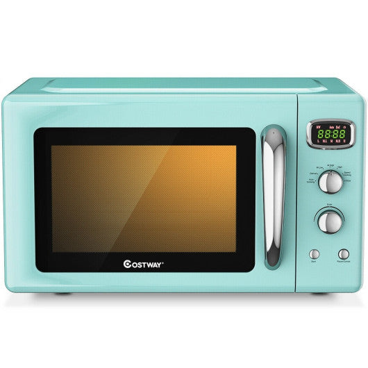 Costway 0.9 Cu.ft Green Retro Countertop Compact Microwave Oven