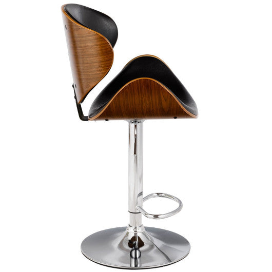 Costway 1 Piece Adjustable Swivel Bentwood Bar Stool