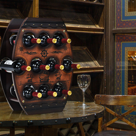 Costway 10 Bottle Vintage Wine Display Rack