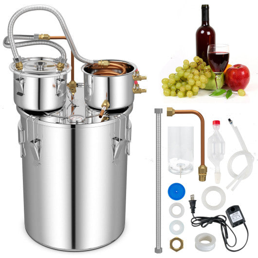 Costway 10 Gal 22/38 L Water Alcohol Distiller for DIY Whisky