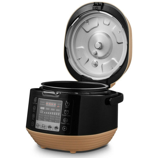 Costway 12-in-1 Multi-use Programmable Electric Pressure Cooker Non-stick Pot - Coffee