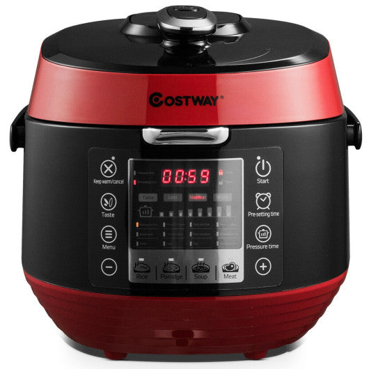 Costway 12-in-1 Multi-use Programmable Electric Pressure Cooker Non-stick Pot - Red