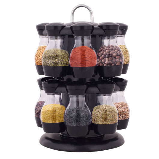 Costway 16 Jar Revolving Spice Rack Herb Rotating Countertop