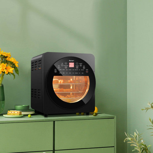 Costway 16-in-1 Black Air Fryer 15.5 QT Toaster Rotisserie Dehydrator Oven