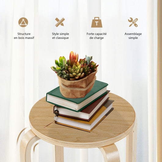 Costway 18" Set of 4 Wood Home Backless Dining Chairs