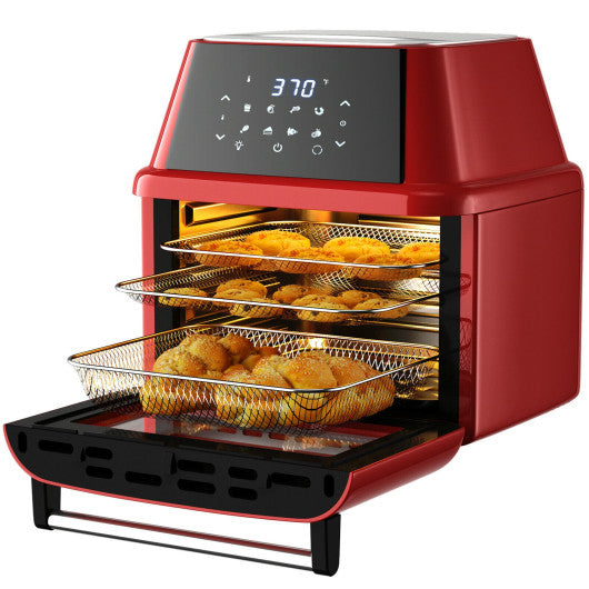 Costway 19 QT Red Multi-functional Air Fryer Oven 1800W Dehydrator Rotisserie