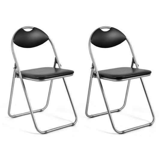 Costway 2 Pieces Portable Folding Dining Chairs Set with Carrying Handles