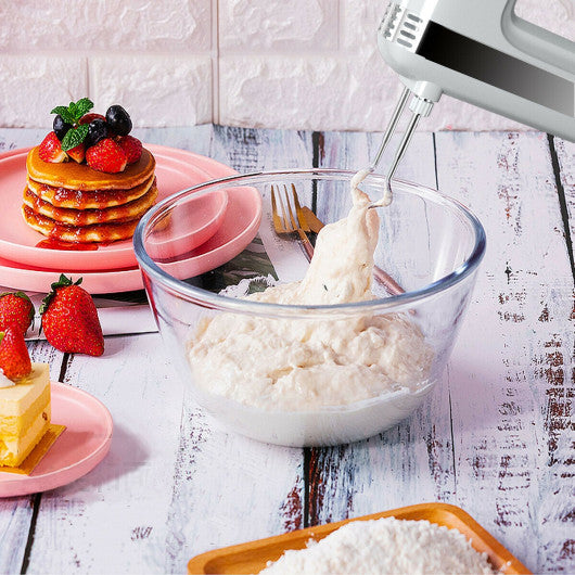 Costway 250W 5-Speed Stand Mixer w/ Dough Hooks Beaters and Stainless Steel Bowl