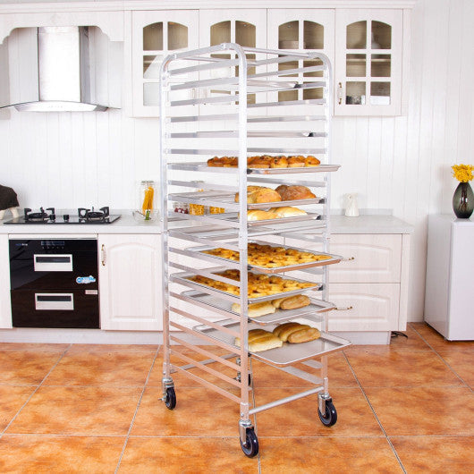 Costway 26 x 20 x 70 Inch 20 Sheet Aluminum Pan Rolling Bakery Rack