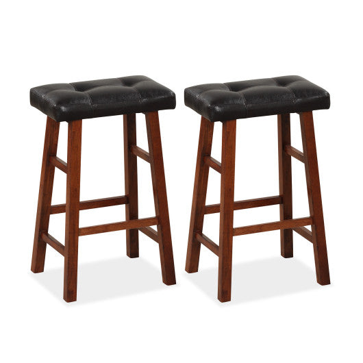 Costway 29" Set of 2 Modern Backless Bar Stools with Padded Cushion