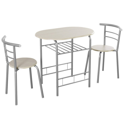 Costway 3-Piece Space-Saving Bistro Set for Kitchen and Apartment