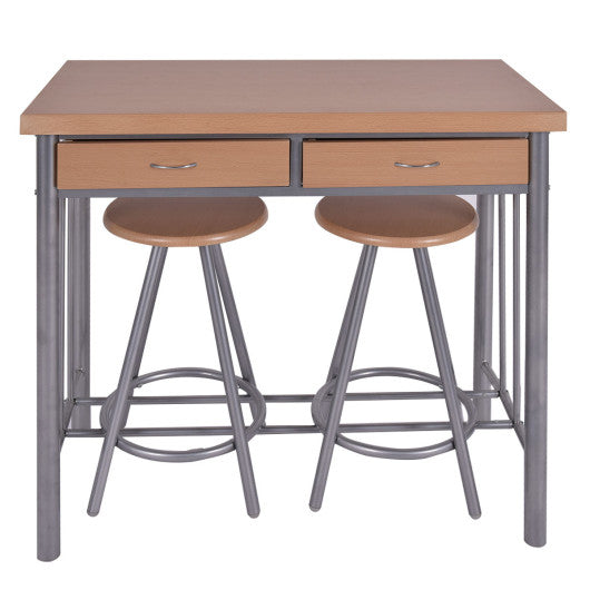 Costway 3 Pieces Dining Set Table and 2 Chairs