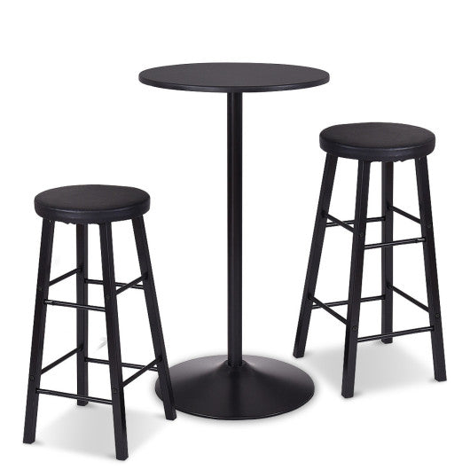 Costway 3 Pieces Round Bar table Set with 2 Stools