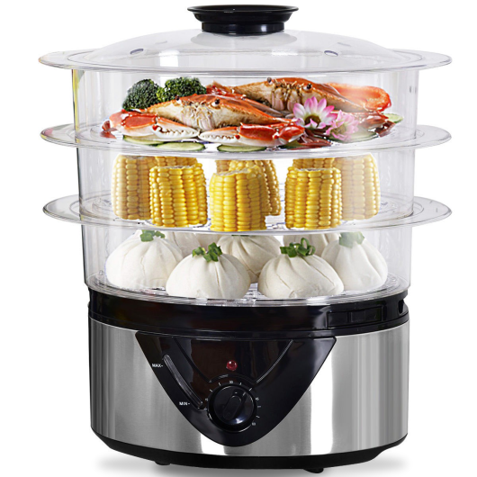 Costway 3-Tier 8 Quart Stainless Steel Electric Food Steamer
