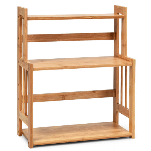 Costway 3 Tier Bamboo Spice Rack Storage Shelves for Kitchen Counter Storage