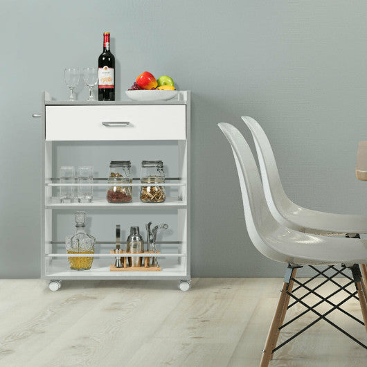 Costway 3-Tier Rolling Kitchen Trolley Cart with Drawer